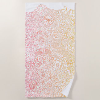 Eleganter Künstler illustriert Pink Coral Ombre Strandtuch