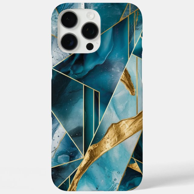 Eleganter Kupfer | Feminine Opulent Aquamarin Gold Case-Mate iPhone Hülle (Rückseite)