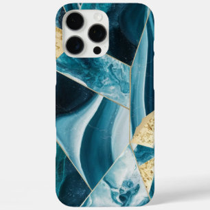 Eleganter Kupfer   Feminine Opulent Aquamarin Gold iPhone 16 Pro Max Hülle