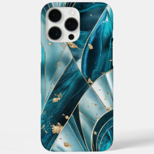 Eleganter Kupfer   Opulous Aquamarin Gold von Frau iPhone 16 Pro Max Hülle