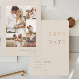 Eleganter Kupfer Wüsten Sand Foto Collage Hochzeit Save The Date