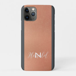 Eleganter Kupferbrushed Metal Monogram Name Case-Mate iPhone Hülle