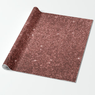 Eleganter Kupfergold-Glitzer Rose Weihnachten Geschenkpapier
