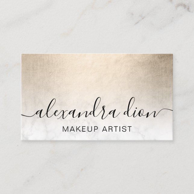 Eleganter Kupfergold-Makeup-Künstler Visitenkarte (Vorderseite)