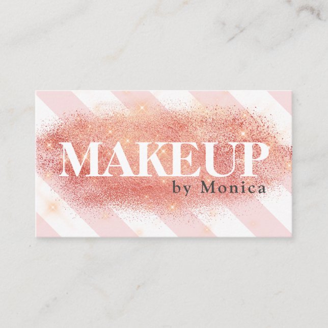 Eleganter Kupferstich aus Rose mit goldenen Streif Visitenkarte (Vorderseite)