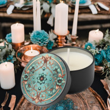 Eleganter Kupferturquoise-Blumenring