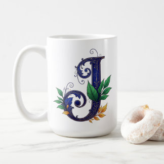 Eleganter Kursiver Buchstabe J Kaffeetasse