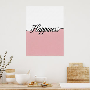 Eleganter kursiver Glück Minimalistischer Wanddruc Poster