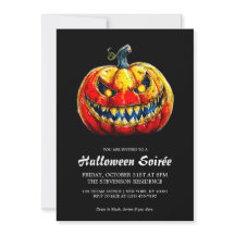 Eleganter lächelnder Kürbis, feurige Halloween-Soi