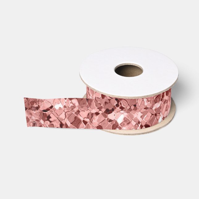 Eleganter Lachs Rosa Glitzer Sparkle Ripsband (Spule)