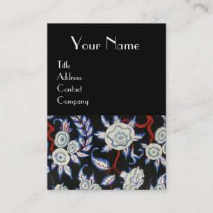 ELEGANTER LADY/FLORALKETT MIT SCHWARZ-WEISSEN BLUM VISITENKARTE