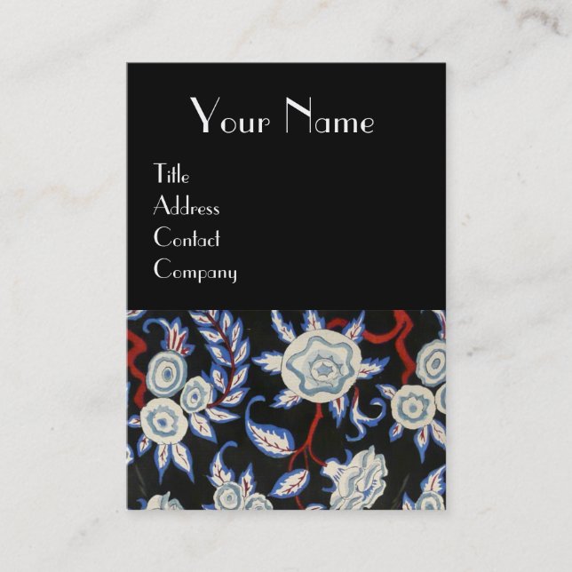 ELEGANTER LADY/FLORALKETT MIT SCHWARZ-WEISSEN BLUM VISITENKARTE (Vorderseite)