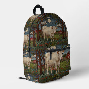 Eleganter ländlicher schicker bohoner Kuhhof Bedruckter Rucksack
