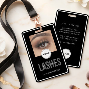 Eleganter LASH-Techniker Schwarz-Weiß-Foto-Lanyard Ausweis