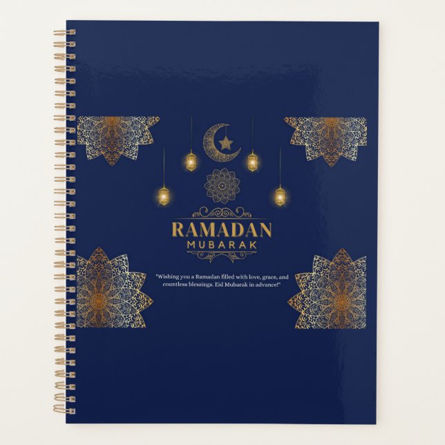 Eleganter Laternen-Glanz-Ramadan-Gruß  Planer (Vorderseite)