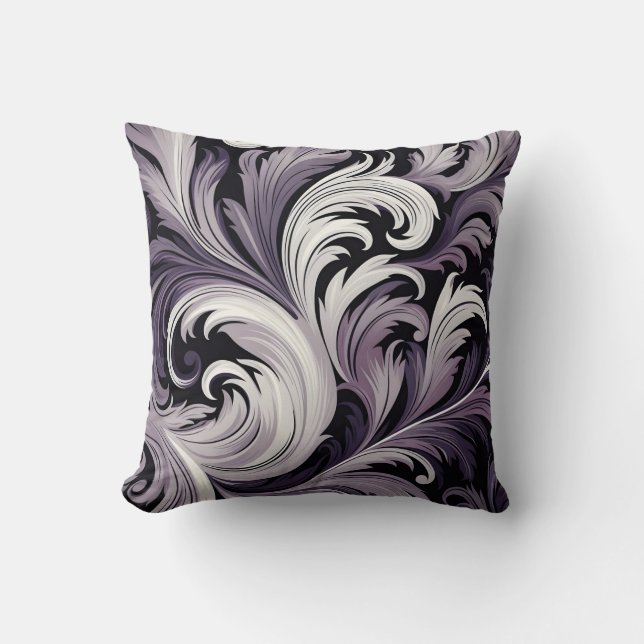 Eleganter Lavendel dekoriert Kissen (Vorderseite)