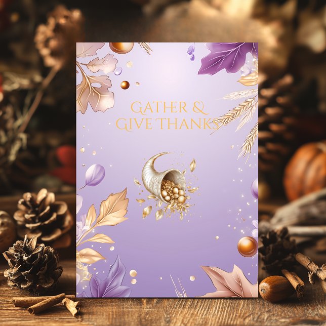 Eleganter Lavendel-Erntedank mit Cornucopia Einladung (Von Creator hochgeladen)
