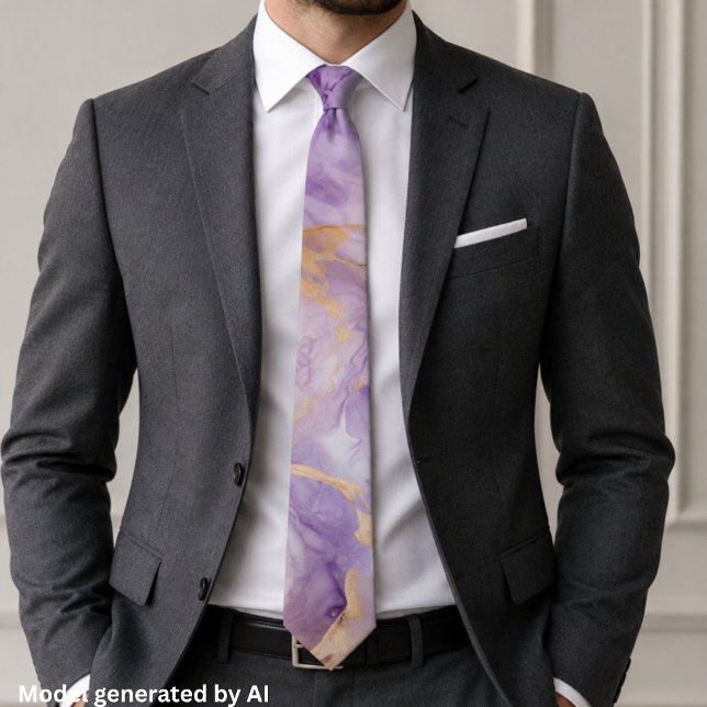 Eleganter Lavendel-Gold-Marmor Krawatte (Von Creator hochgeladen)