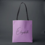 Eleganter Lavendel hinzufügen<br><div class="desc">Ersetzen Sie Ihren Skriptnamen Text hier Elegant Modern Minimalistic Design Template Lavender Shopping Shoulder Tote Bag.</div>