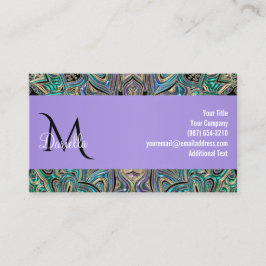Eleganter Lavendel-lila blauer grünes GoldMandala Visitenkarte