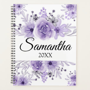 Eleganter Lavendel Lila Wasserfarbe Planer