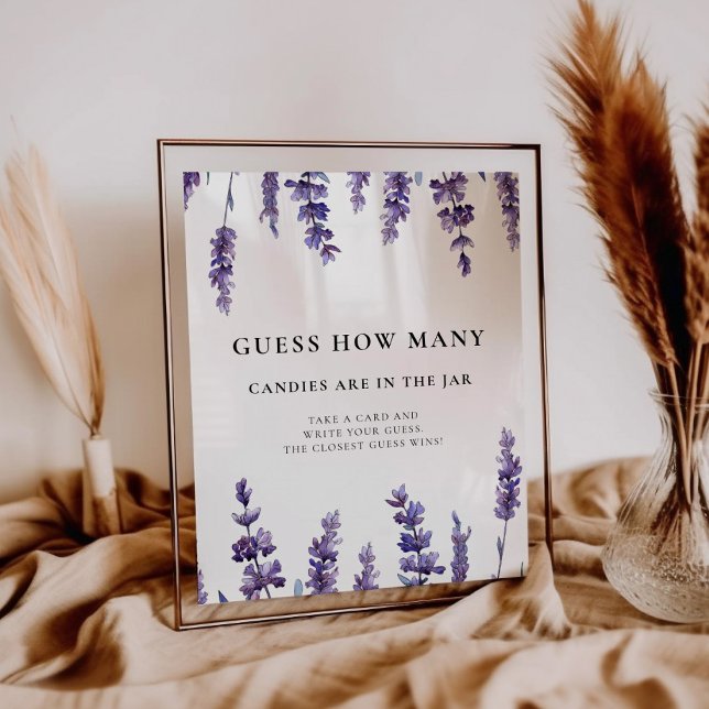 Eleganter Lavendel Raten Sie, wie viele Baby-Dusch Poster (Von Creator hochgeladen)