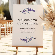 Eleganter Lavendel Wedding Willkommen