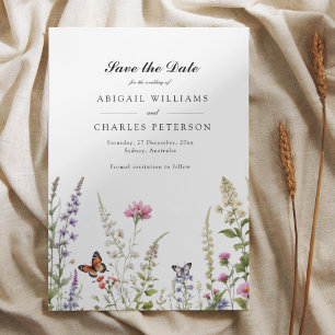 Eleganter Lavendel & Wildblume Save the Date Bloom