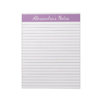Eleganter Lavender 8.5x11 Letter Size Personalisie Notizblock
