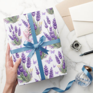 Eleganter Lavender Butterfly Lila Geschenkpapier