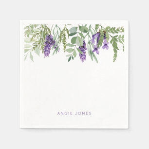 Eleganter Lavender Foliage Cocktail Serviette
