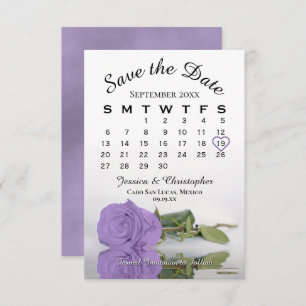 Eleganter Lavender Lila Rose Hochzeitskalender Save The Date