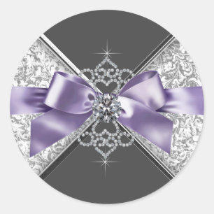 Eleganter Lavender Lila White Diamonds Sticker