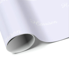 Eleganter lavender lilac script individuelle Name  Geschenkpapier