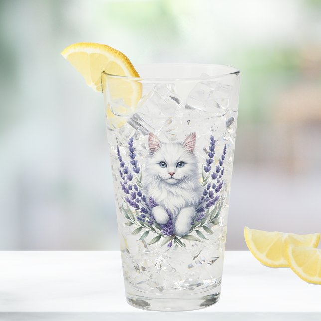 Eleganter Lavender und Katze zum Geburtstag Glas (Von Creator hochgeladen)