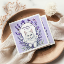 Eleganter Lavender und Katze zum Geburtstag