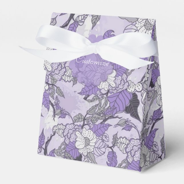 Eleganter Lavender & White Floral Zelt Gefallen Bo Geschenkschachtel (Vorderseite)