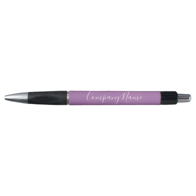 Eleganter Lavender White Script Name Unternehmen Kugelschreiber (Vorderseite)