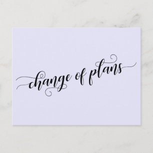 Eleganter Lavenderwechsel Pläne Zurückgestellt Hoc Postkarte