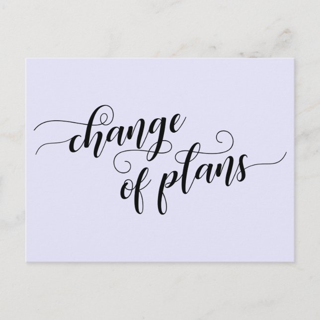 Eleganter Lavenderwechsel Pläne Zurückgestellt Hoc Postkarte (Vorderseite)