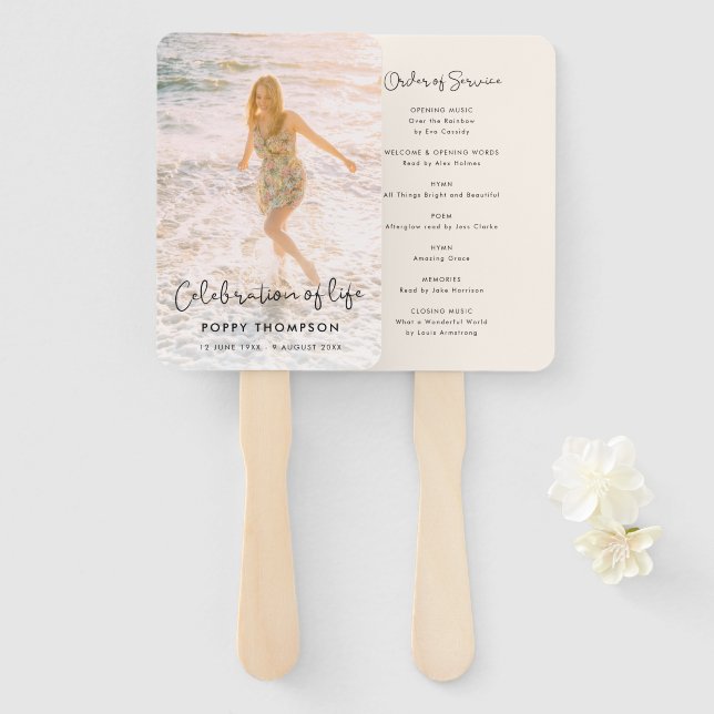 Eleganter Lebensfeiertag Beerdigung Fächer (Vorne und Hinten)