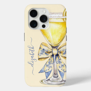 Eleganter Lemon Drop Martini Monogramm Case-Mate iPhone Hülle