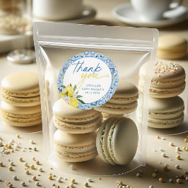 Eleganter Lemon Mediterrane Babyduschenaufkleber Runder Aufkleber