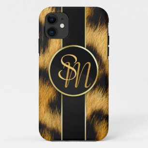 Eleganter Leopard-Druck-Monogramm-Skript iPhone Case-Mate iPhone Hülle