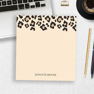 Eleganter Leopard Gepard Druck Braun Schwarz Custo Notizblock