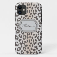 Eleganter Leoparddruck mit Monogramm