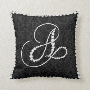 Eleganter Letter A Sparkling Diamonds - Monogram Kissen