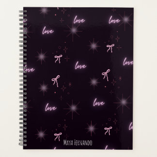 Eleganter Liebe-Themed Black Ästhetical Planner Planer