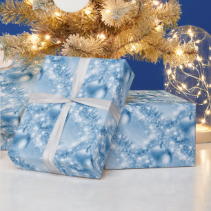 Eleganter Light Blue Weihnachtsball Geschenkpapier