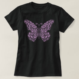 Eleganter Light Pink Blüh Butterfly T - Shirt